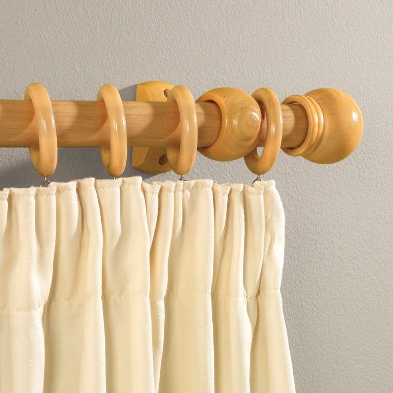 Woodside Beech Effect Wooden Curtain Pole