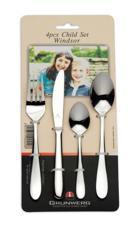 Windsor Children's Cutlery Set – 4-Piece Stainless Steel