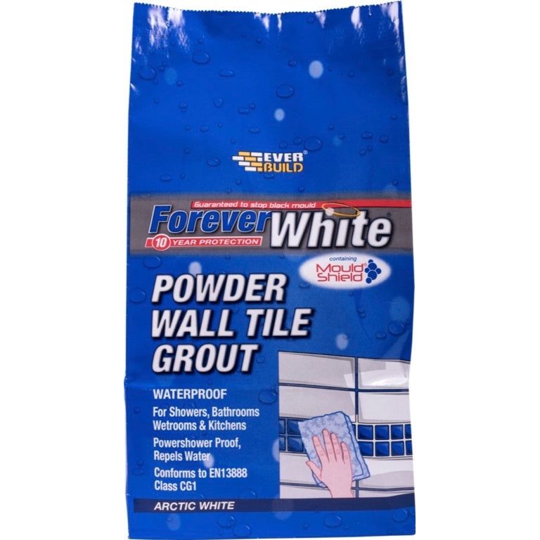 Everbuild Forever White Powder Wall Tile Grout 1.2kg