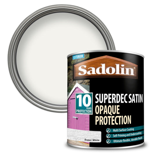 Sadolin Superdec Opaque Woodstain Satin - Super White