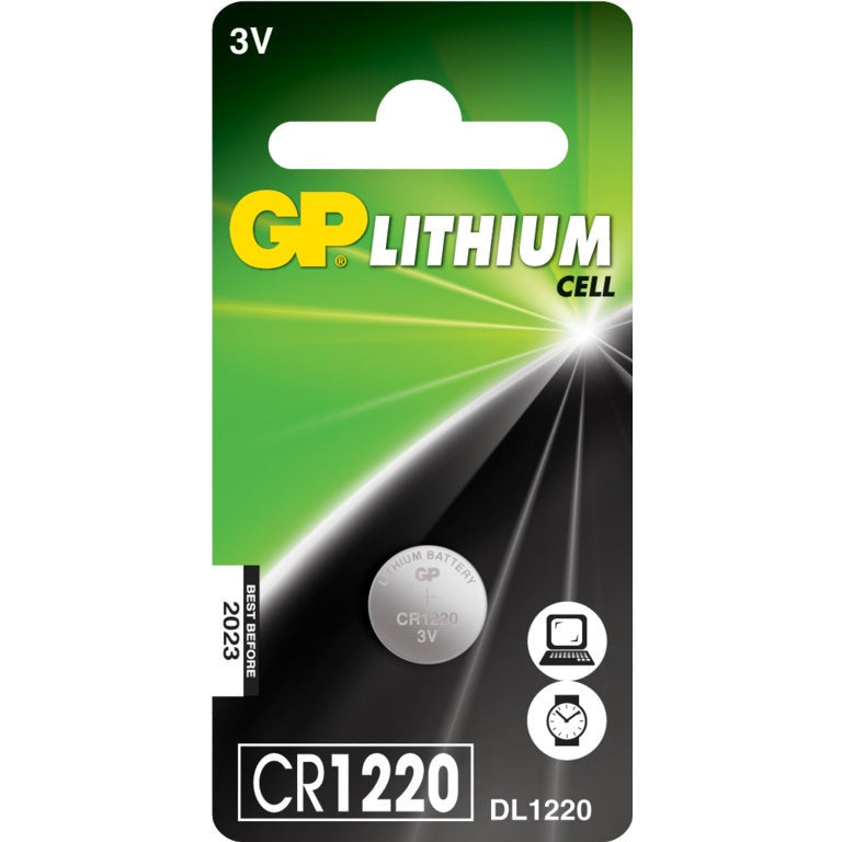 GP Lithium Button Cell Battery CR1220 Single