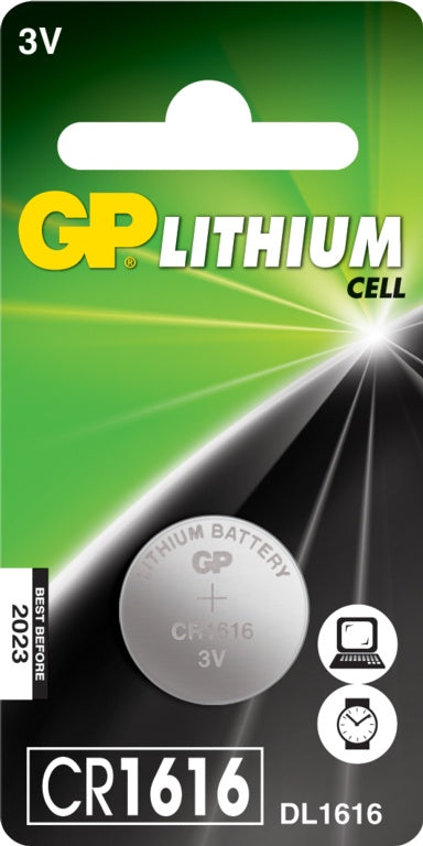 GP Lithium Button Cell Battery CR1616 Single