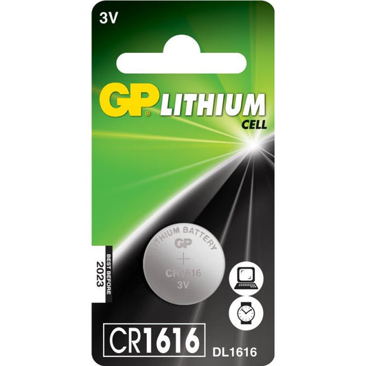GP Lithium Button Cell Battery CR1616 Single