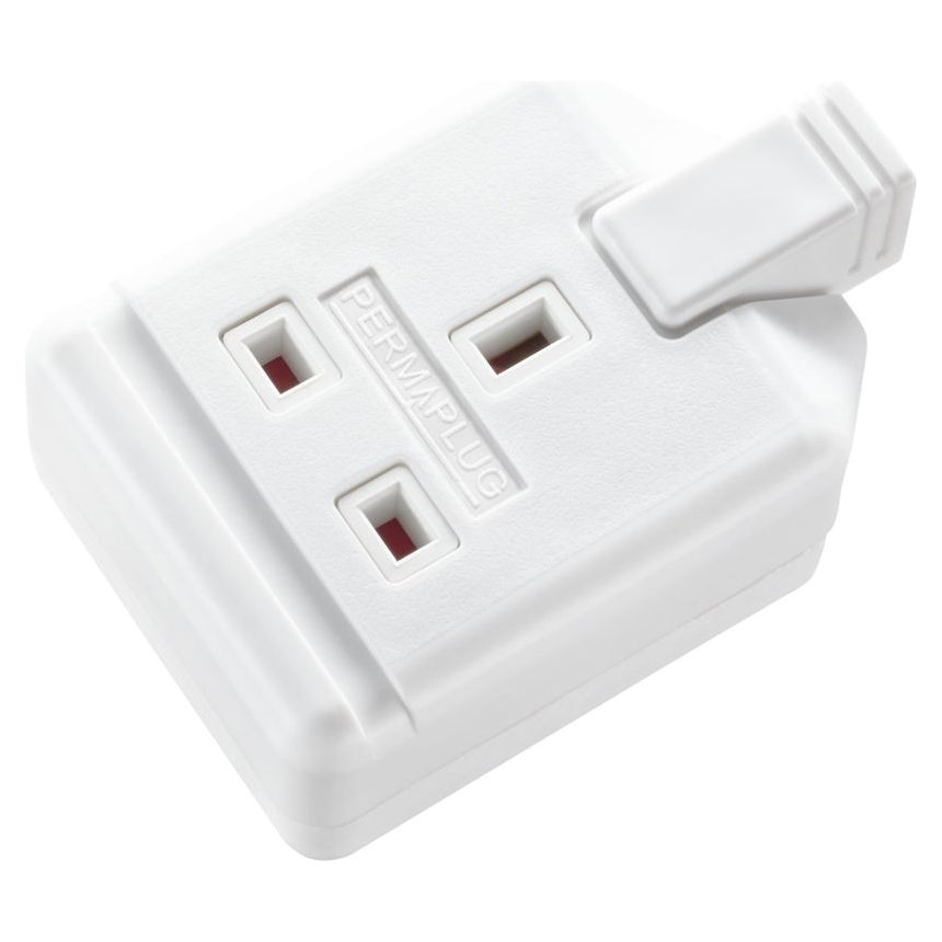 Conector hembra de extensión de caucho Dencon, 13 A, blanco, según BS1363/A, preempaquetado