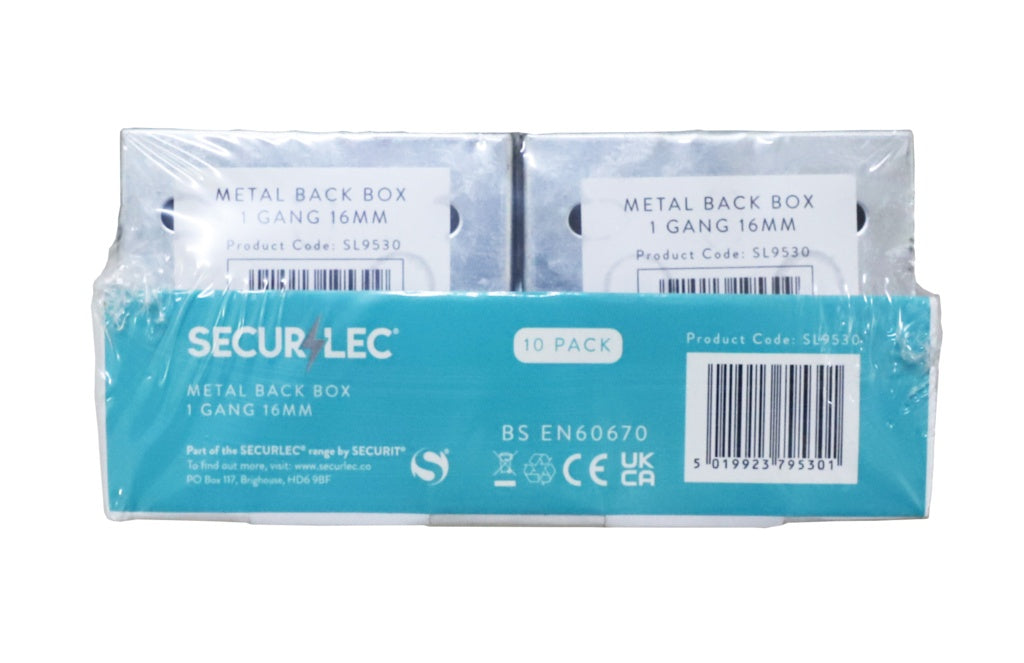 Securlec Metal Back Box 1 Gang