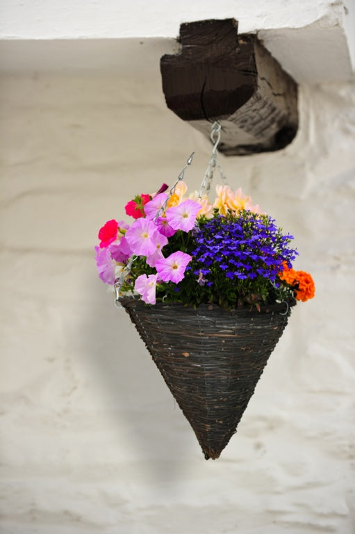 Ambassador Willow Hanging Cone Basket 14"