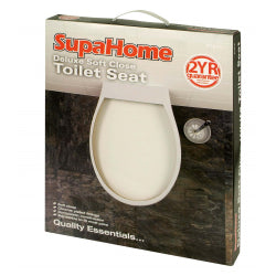 SupaHome Deluxe Siège de toilette blanc à fermeture douce