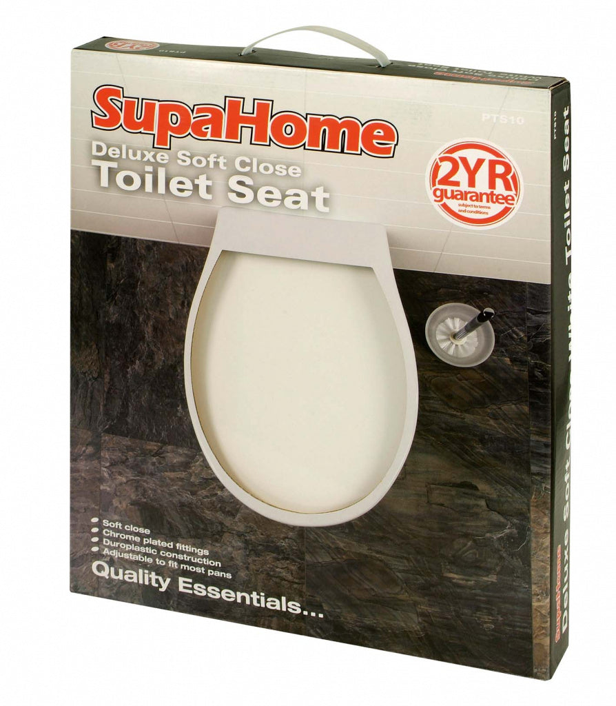 SupaHome Deluxe Soft Close White Toilet Seat