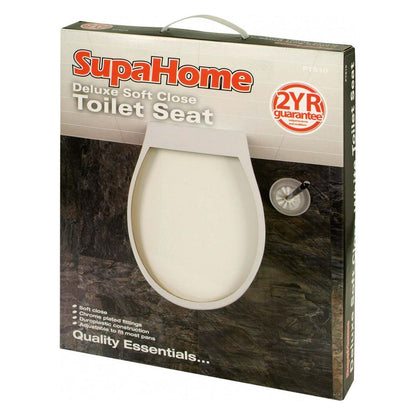 SupaHome Deluxe Siège de toilette blanc à fermeture douce