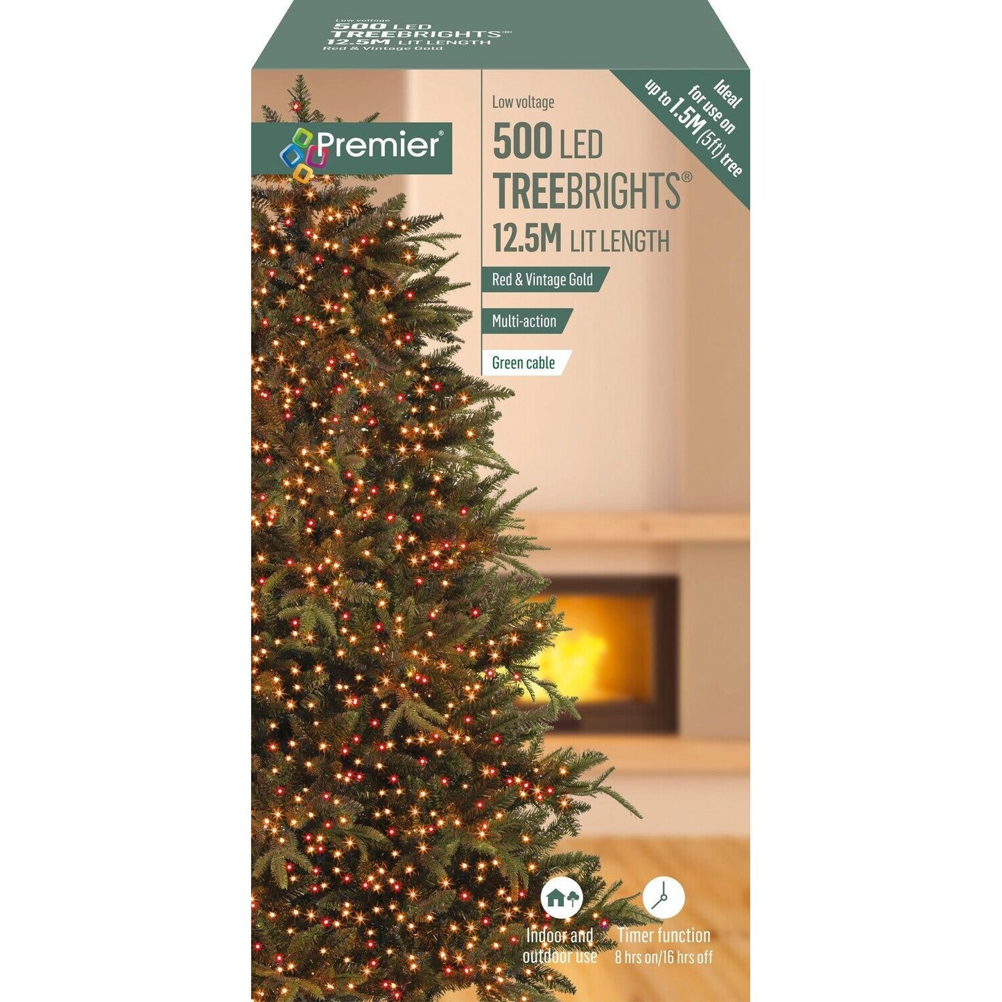 Premier Red & Vintage Gold 500 LED Treebrights