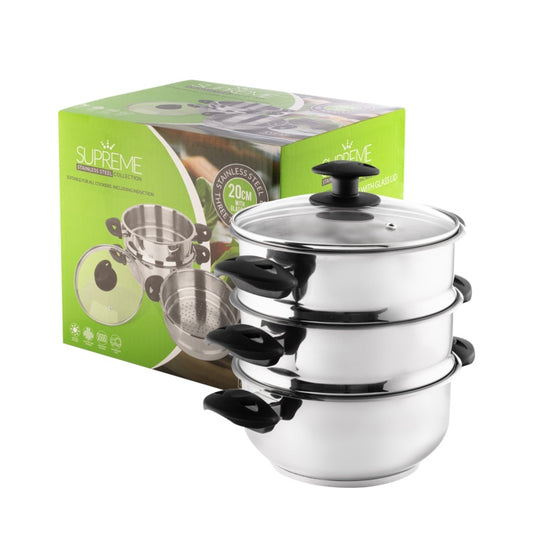 Pendeford Stainless Steel Collection 3 Tier Steamer