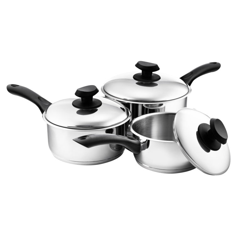 Pendeford Stainless Steel Collection Sauce Pan Set 3 Piece
