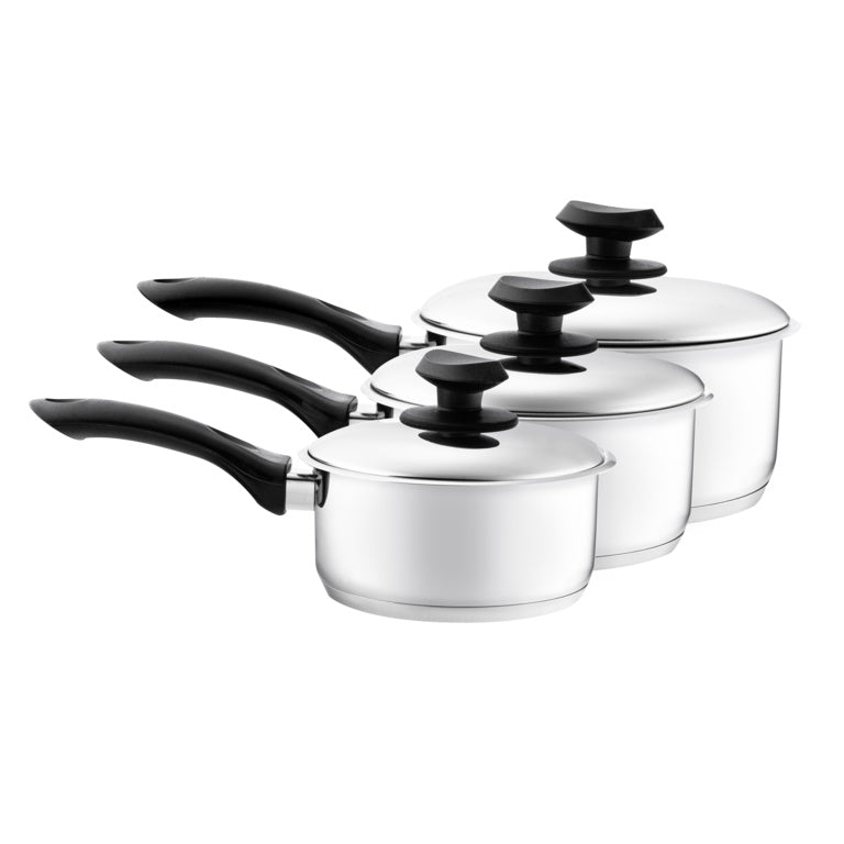 Pendeford Stainless Steel Collection Sauce Pan Set 3 Piece