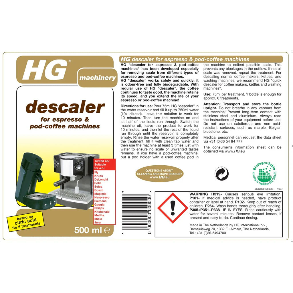 HG Descaler Espresso & Pod Coffee Machines