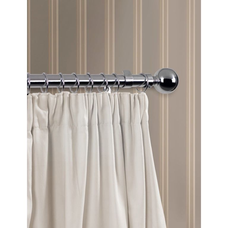 Woodside Chrome Finish Curtain Pole 120cm, 28mm diameter