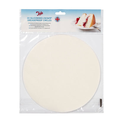 Tala Siliconised 23cm Cake Circles, Greaseproof Liners (Set of 20)
