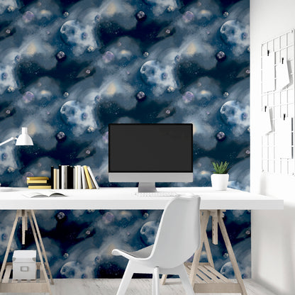 Arthouse Out Of This World Navy Wallpaper