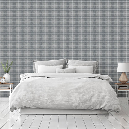 Arthouse Heritage Check Grey/Silver Wallpaper