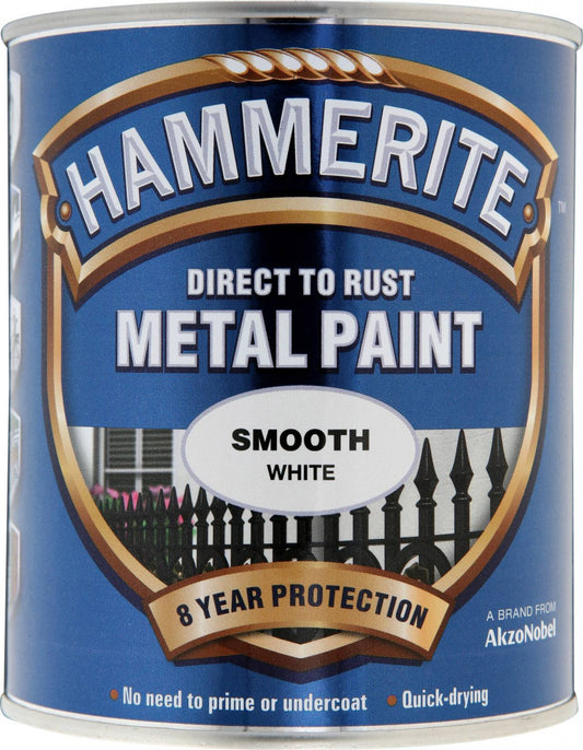 Peinture Métallique Hammerite Lisse 750ml Blanc