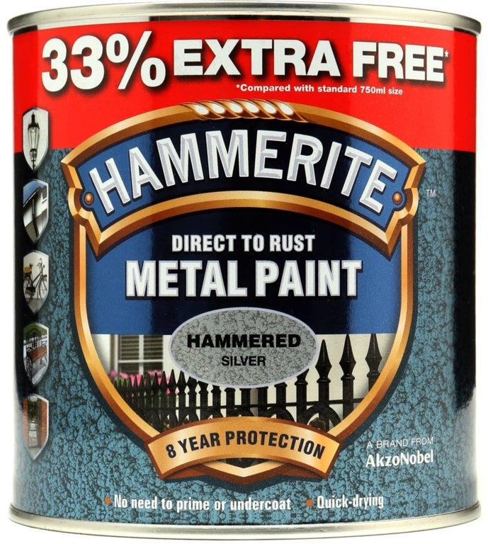 Hammerite Metal Paint Hammered 750ml + 33% Free