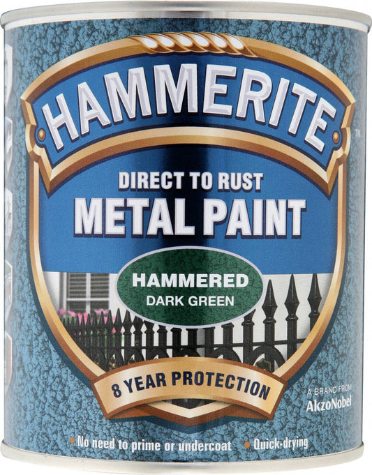 Peinture métal Hammerite martelée 750 ml vert foncé