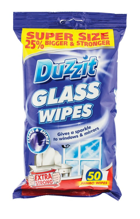 Lingettes pour verre Duzzit, paquet de 50