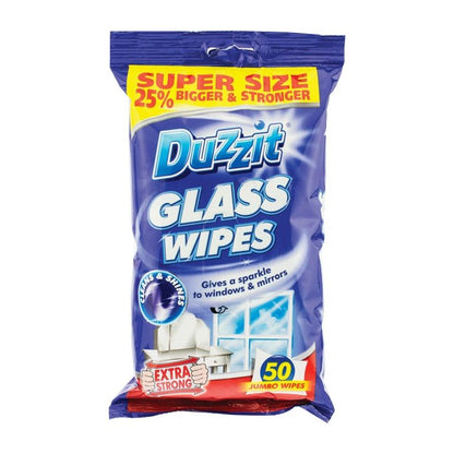 Lingettes pour verre Duzzit, paquet de 50