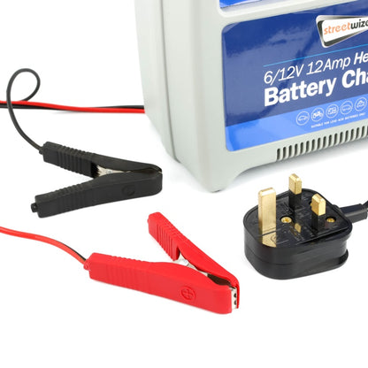 Streetwize Battery Charger - Plastic Case 6/12V 12 Amp