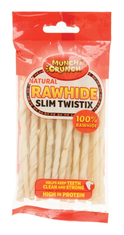 Munch & Crunch Natural Rawhide Twist Sticks