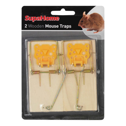 SupaHome Wooden Mouse Traps Pack 2