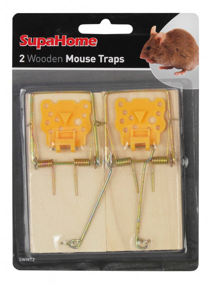 SupaHome Wooden Mouse Traps Pack 2