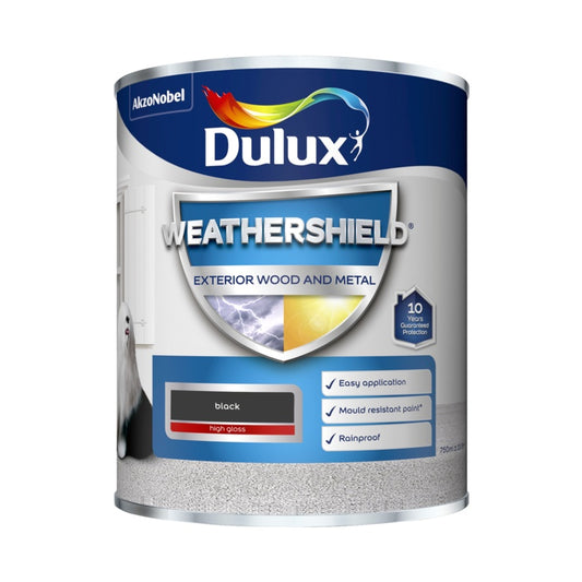 Dulux Weathershield Exterior Brillo 750ml Negro