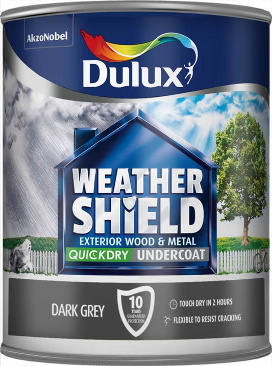 Dulux Weathershield Capa Base Secado Rápido 750ml Gris Oscuro