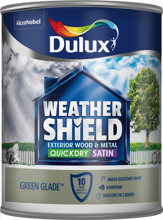 Dulux Weathershield Extérieur Satiné À Séchage Rapide 750ml Vert Glade