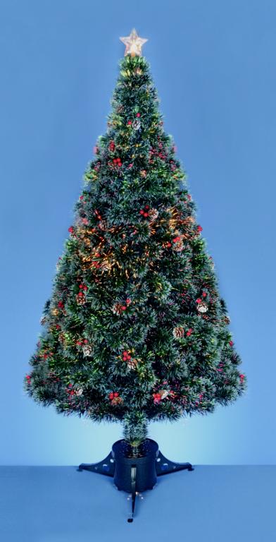 Premier Fibre Optic Tree with Pine Cones & Berries with Tree Top Star