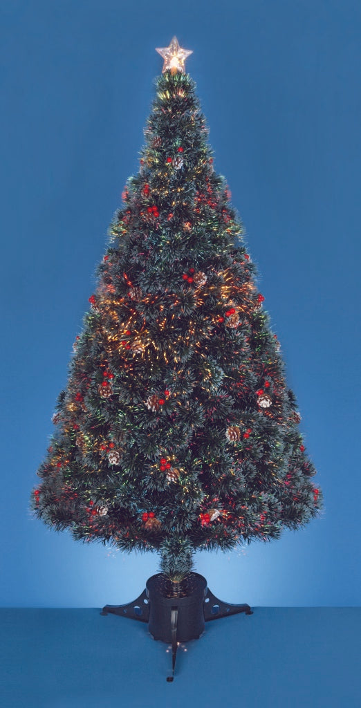 Premier Fibre Optic Tree with Pine Cones & Berries