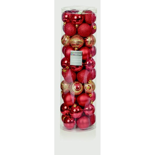 Premier Multi Finish Balls Red with Gold Glitter