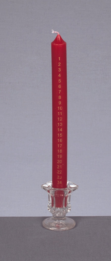 Premier Red Advent Candle with Glass Holder