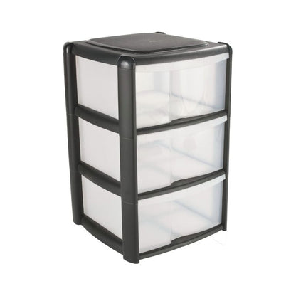 Tontarelli 3 Drawer Tower Black