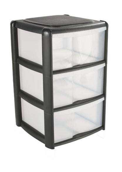 Tontarelli 3 Drawer Tower Black