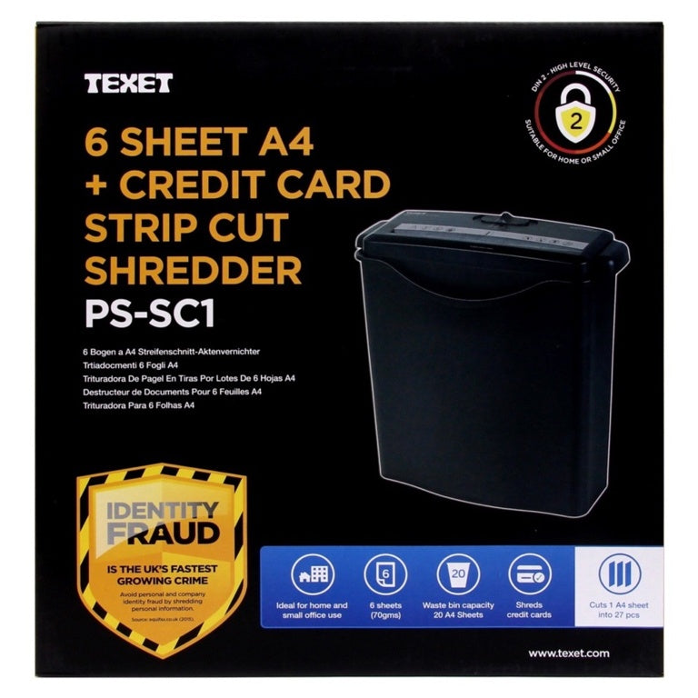 Texet 6 Sheet A4 & Credit Card Shredder