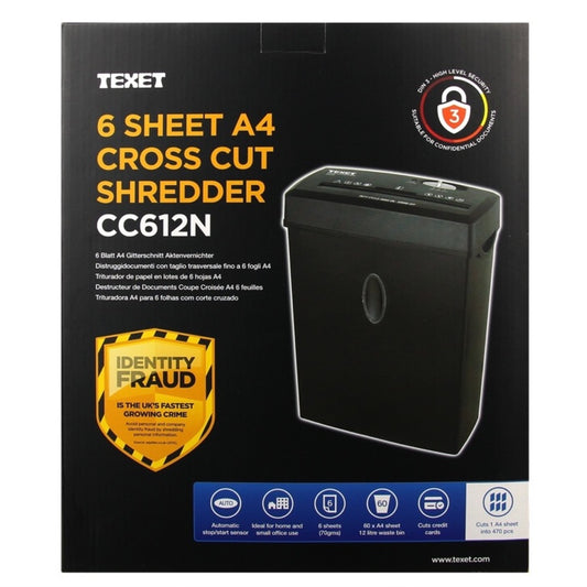 Texet 6 Sheet A4 & Credit Card Shredder