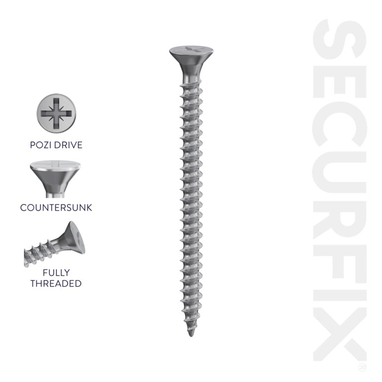 Tornillos multiusos de acero inoxidable Securfix A2