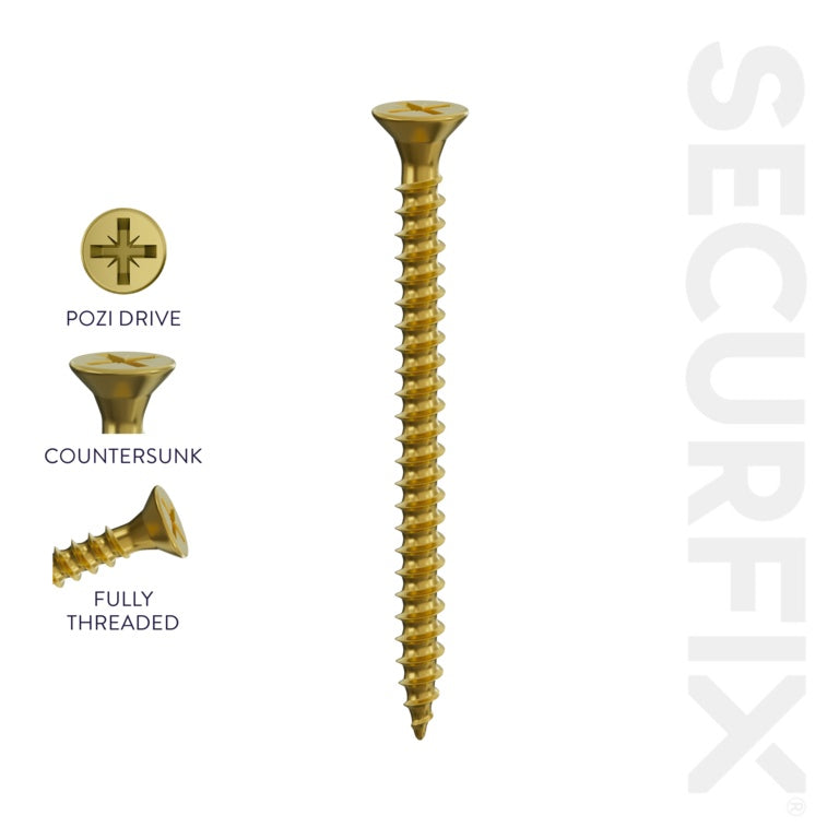 Tornillos multiusos Securfix 8 x 2 1/2"-4,0 x 60 mm | Paquete de 200