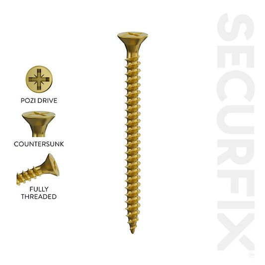 Securfix Multi-Purpose Screws 12 x 3 1/4"-6.0 x 80mm | Pack of 100