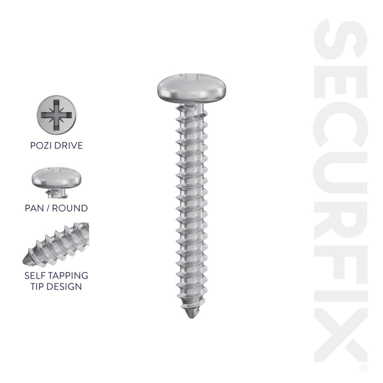 Securfix Self Tapping Screws 10 x 1"-5.0 x 25mm | Pack of 200