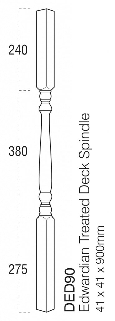 Husillo torneado para terrazas de Cheshire Mouldings