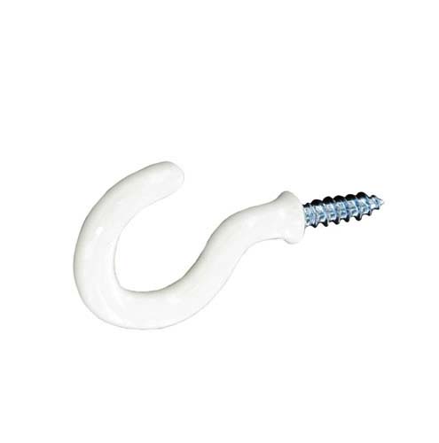 Securit White Plasic Covered Hooks Pack 3