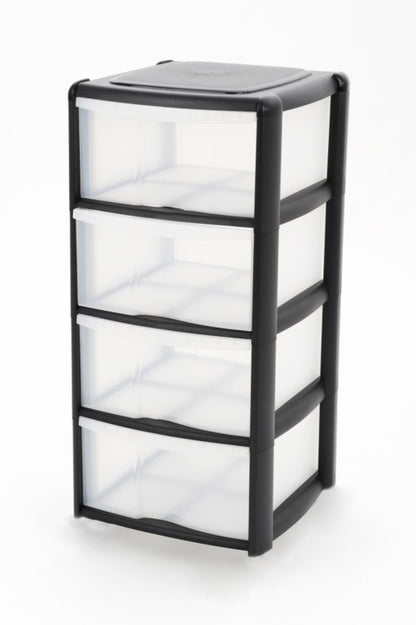 Tontarelli 4 Drawer Tower Black