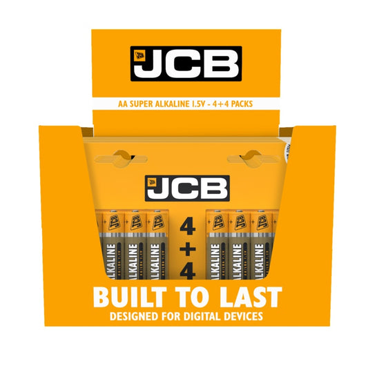 JCB Super Alkaline Batteries 4 Plus 4